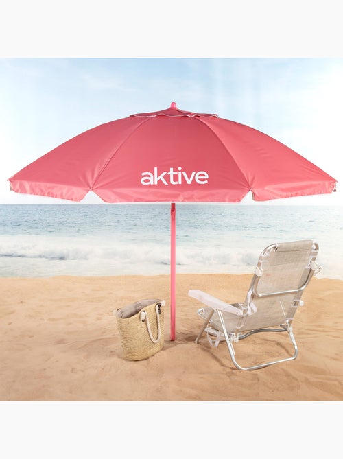 Aktive beach ombrellone da spiaggia inclinabile rosa d220 cm con protezione uv50 - Kiabi