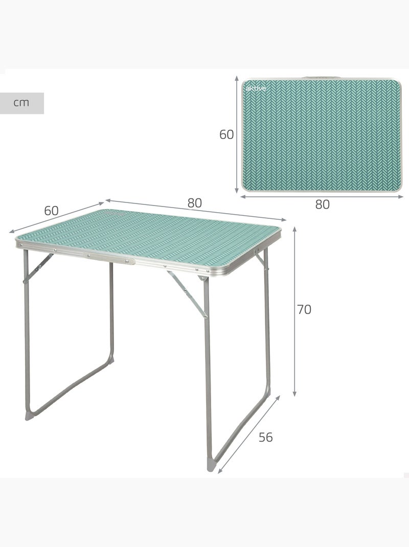 Aktive camping tavolo da campeggio pieghevole 80x60x70 cm Turchese - Kiabi