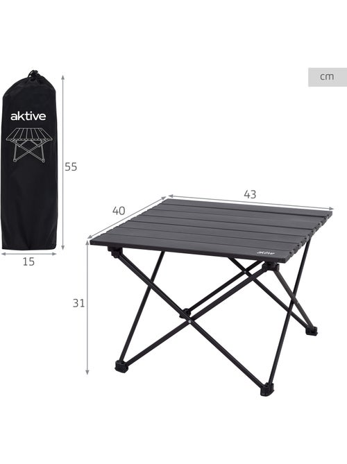 Aktive camping tavolo da campeggio pieghevole con meccanismo antiribaltamento 43x40x31 cm - Kiabi