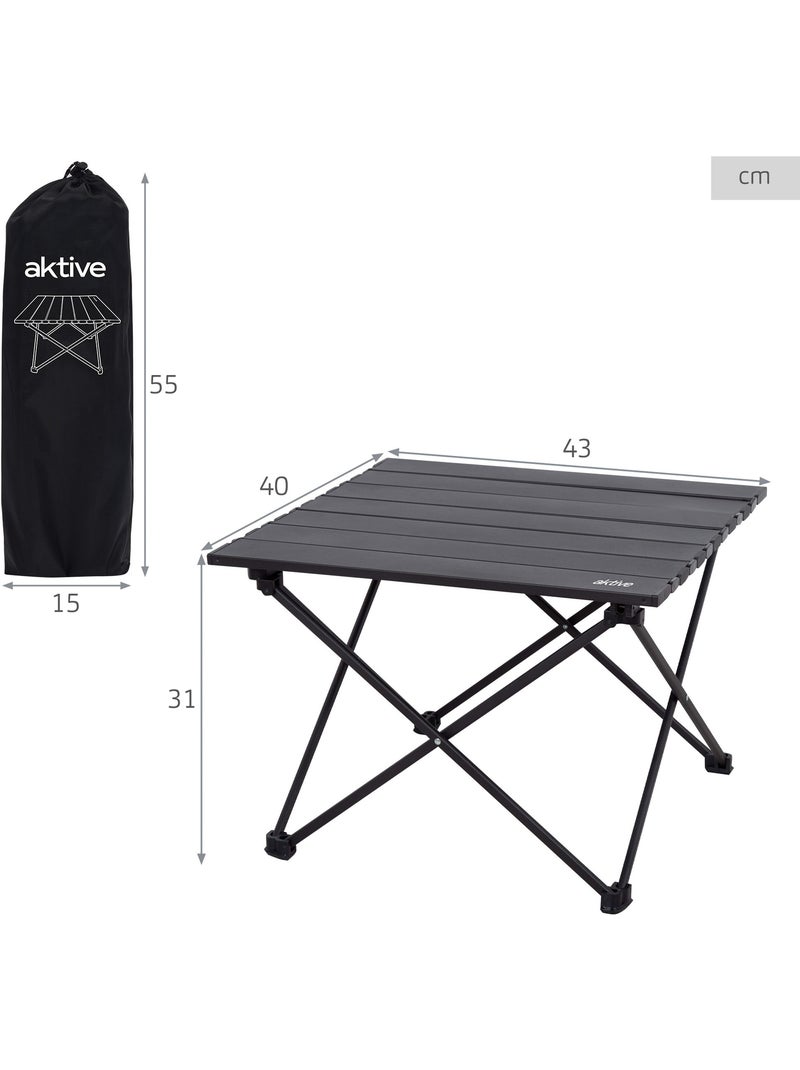 Aktive camping tavolo da campeggio pieghevole con meccanismo antiribaltamento 43x40x31 cm Grigio - Kiabi