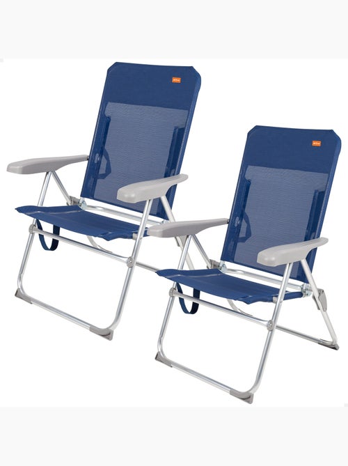 Aktive confezione 2 sedie da spiaggia 47x60x94 cm multiposizione pieghevole slim - Kiabi