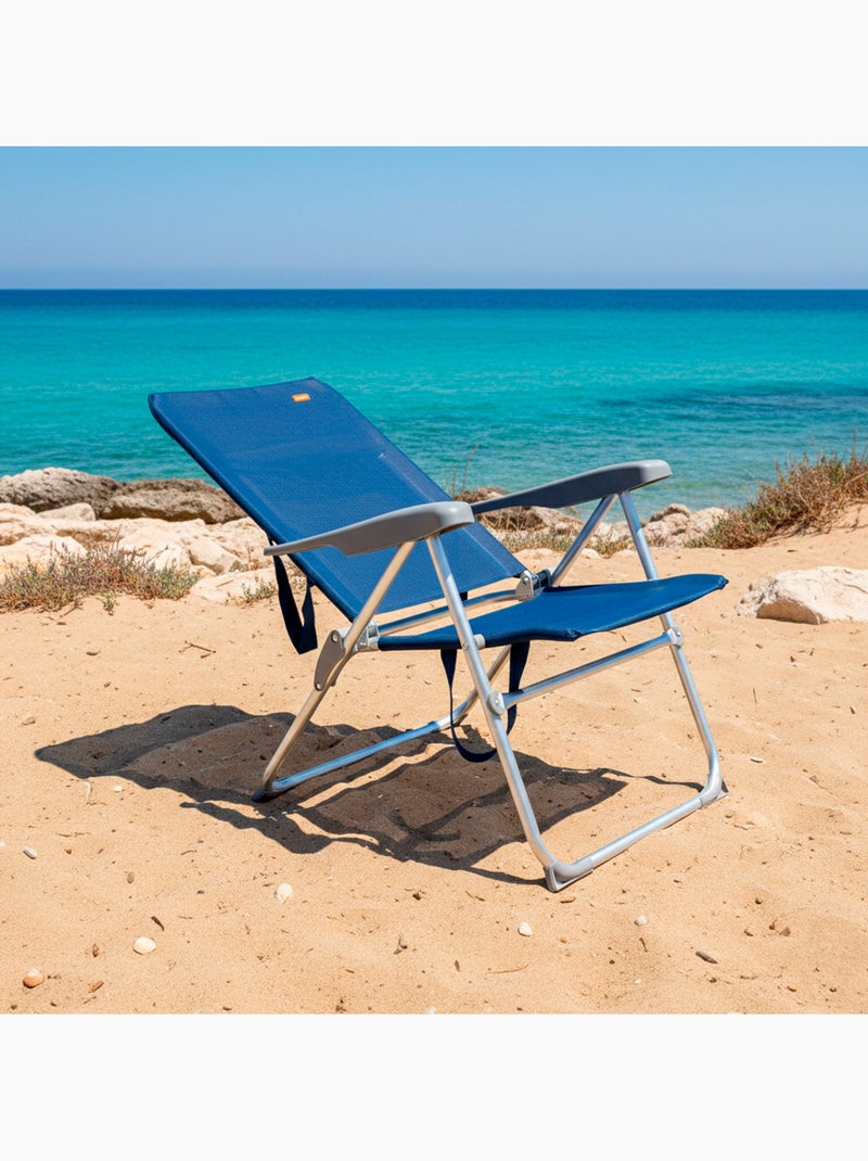 Aktive confezione 2 sedie da spiaggia 47x60x94 cm multiposizione pieghevole slim Blu - Kiabi
