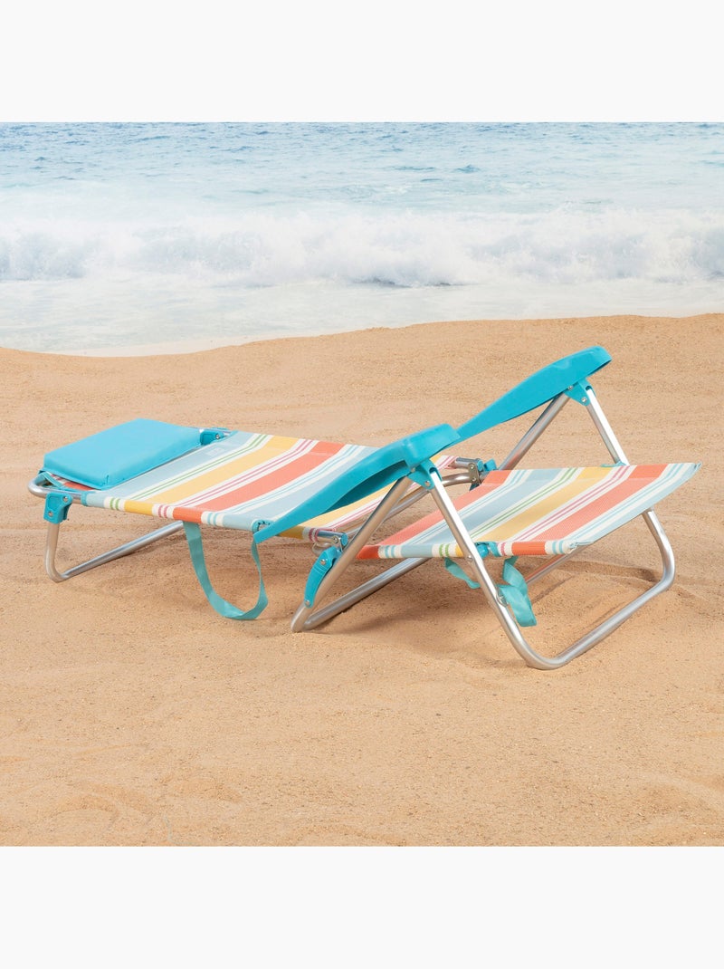 Aktive confezione 2 sedie pieghevoli da spiaggia 8 posizioni 48x50x80 cm a righe Multicolore - Kiabi