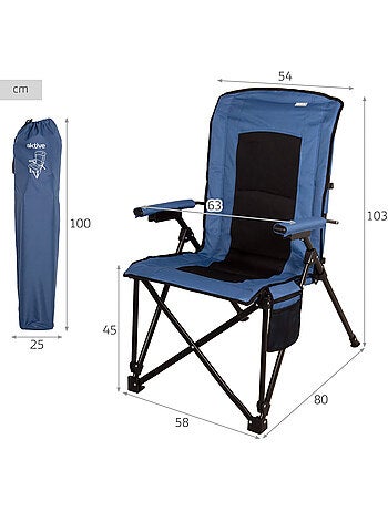 Aktive confezione da 2 sedie da campeggio alte 54x80x103 cm con tasche