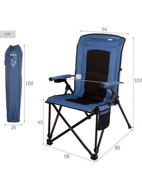 Aktive confezione da 2 sedie da campeggio alte 54x80x103 cm con tasche - Kiabi Aktive confezione da 2 sedie da campeggio alte 54x80x103 cm con tasche - Kiabi
