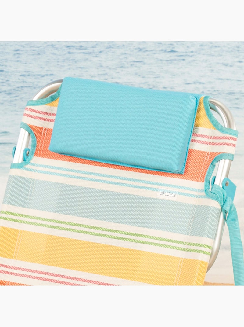 Aktive confezione da 2 sedie da spiaggia pieghevoli 48x48x75 cm 5 posizioni con cuscino e tasche Multicolore - Kiabi
