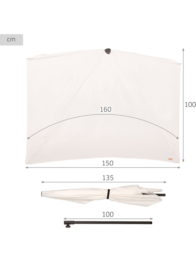 Aktive garden ombrellone da giardino rettangolare da parete 160x100 cm Beige - Kiabi