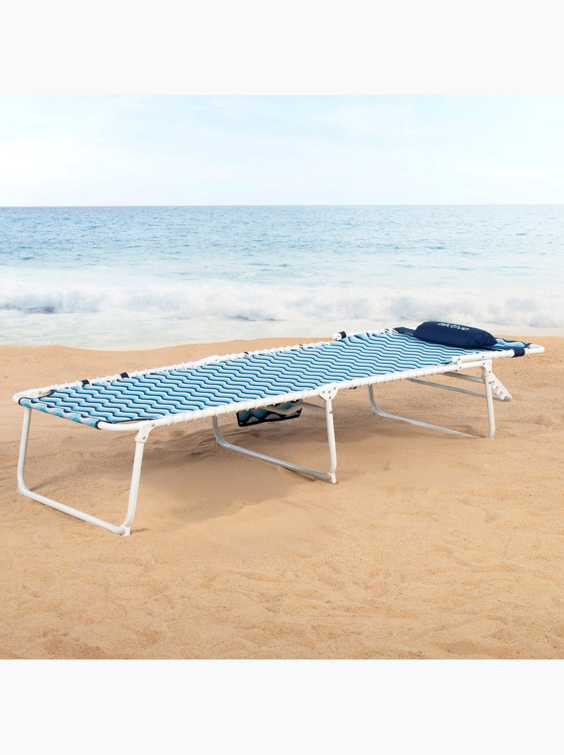 Aktive lettino da spiaggia multiposizione 200x70x88 cm Blu - Kiabi
