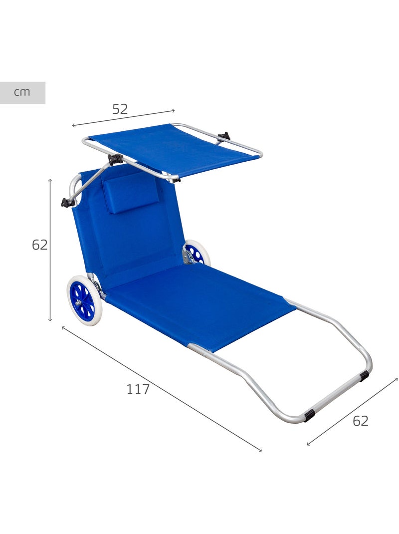 Aktive lettino da spiaggia pieghevole 2 in 1 Blu - Kiabi