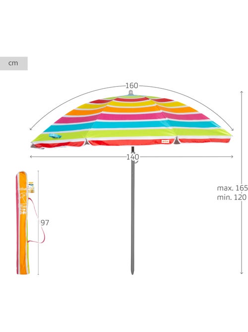 Aktive ombrellone 8 aste 160 cm colori a righe - Kiabi