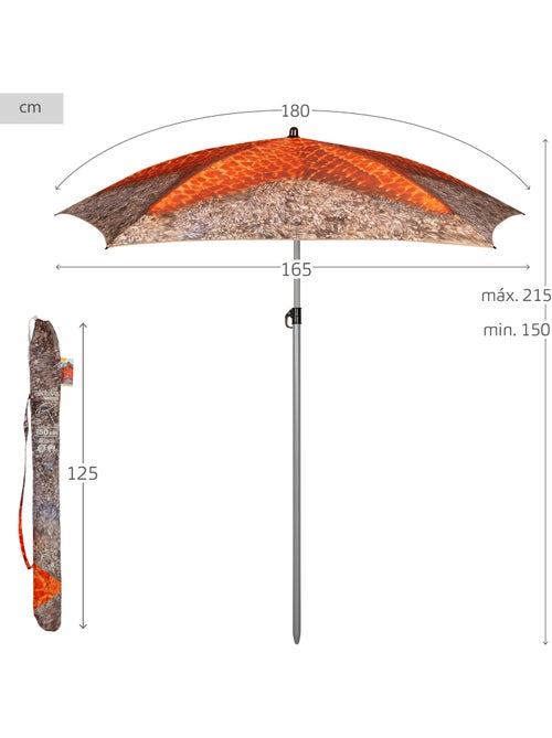 Aktive ombrellone 8 aste 180 cm stella marina - Kiabi