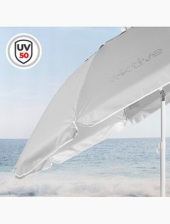 Aktive ombrellone 8 aste 220 cm grigio inclinabile uv50