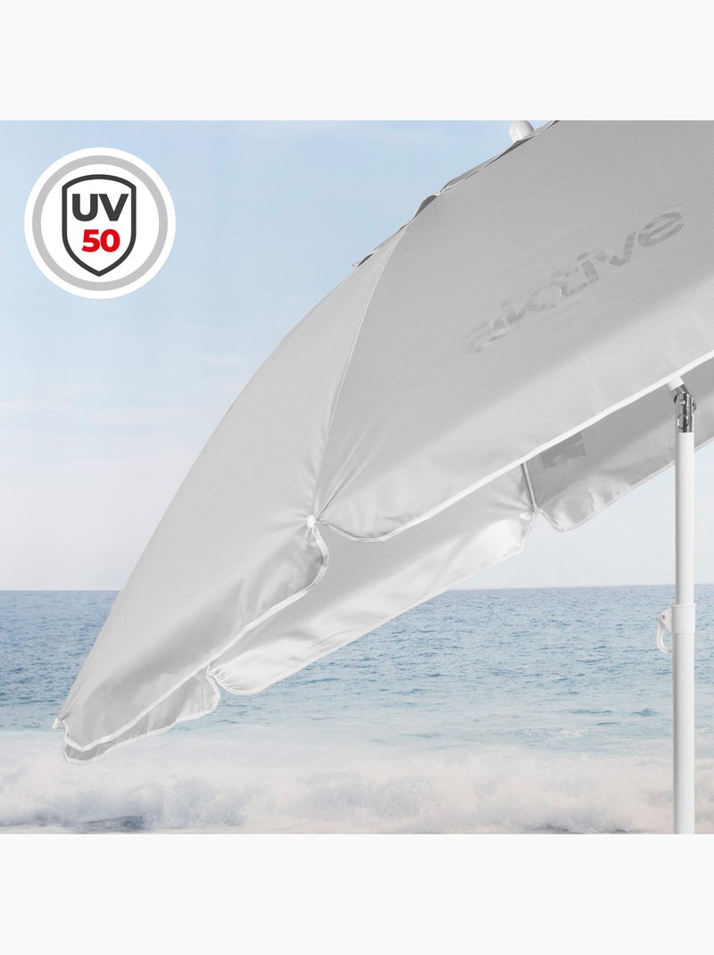 Aktive ombrellone 8 aste 220 cm grigio inclinabile uv50 Grigio - Kiabi