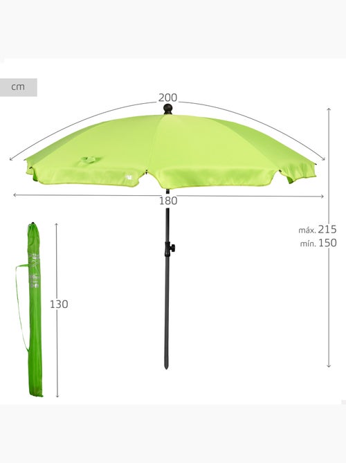 Aktive ombrellone 8 pali 200 cm verde - Kiabi