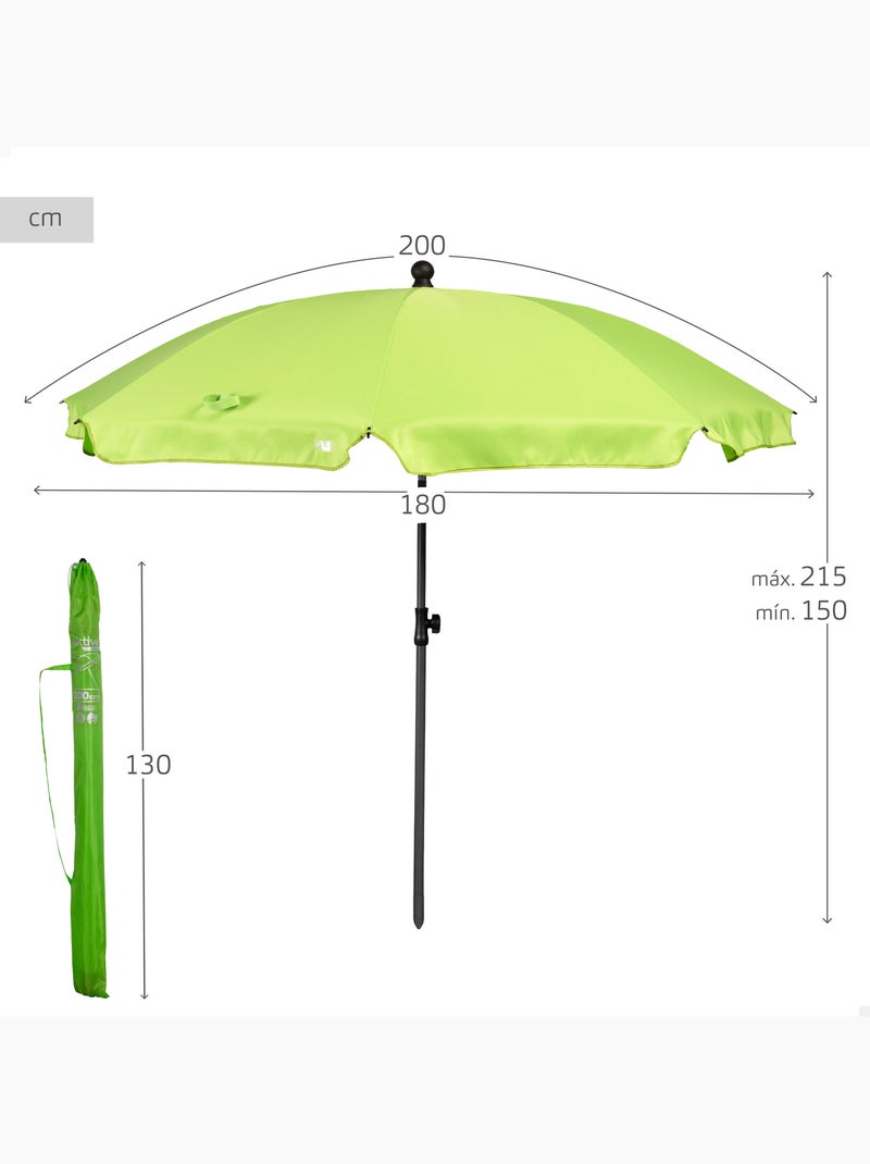Aktive ombrellone 8 pali 200 cm verde Verde - Kiabi