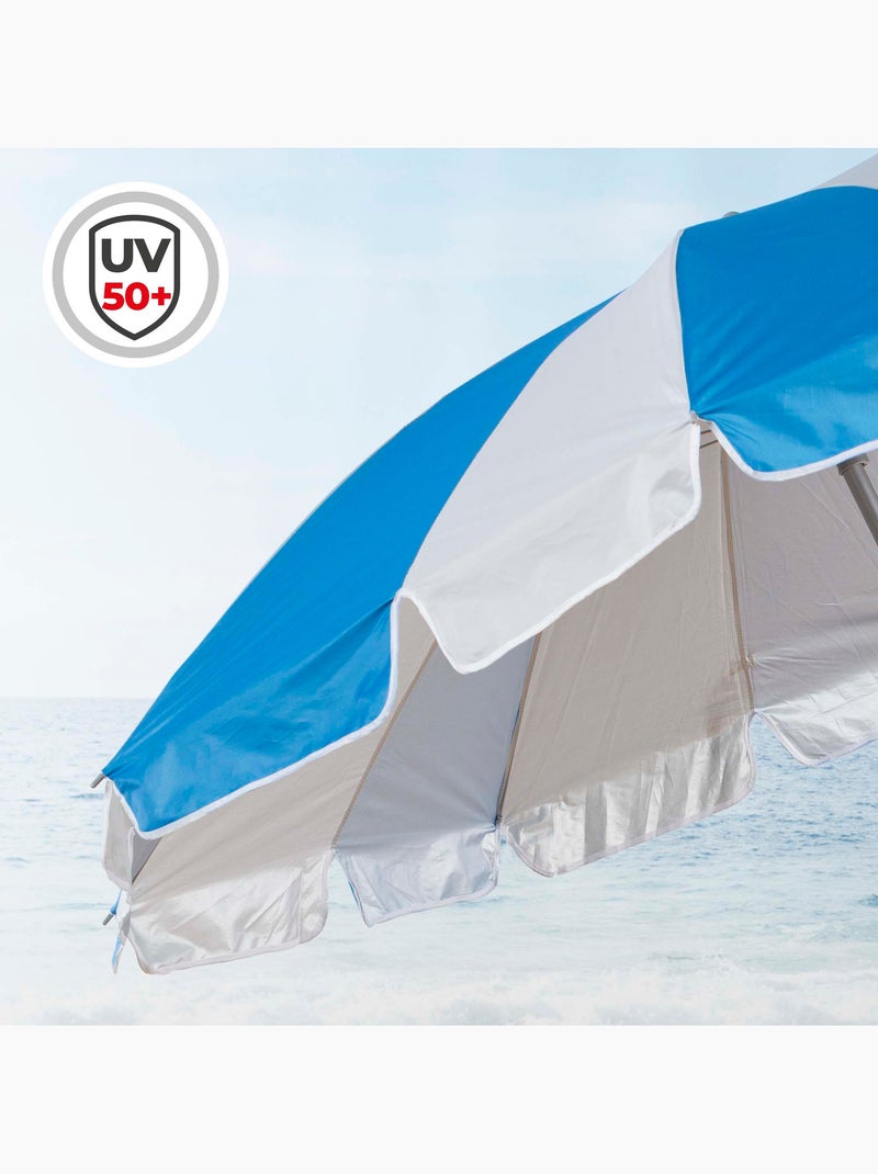 Aktive ombrellone con 8 aste 220 cm e con spirale ad ancora Blu - Kiabi