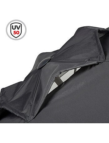 Aktive ombrellone da giardino esagonale antracite grande basculante antivento 230 cm uv50