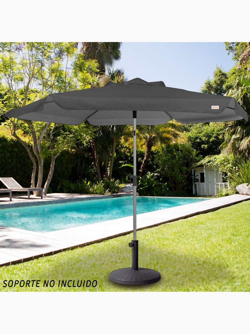 Aktive ombrellone da giardino esagonale antracite grande basculante antivento 230 cm uv50 Grigio grigio antracite grigio - Kiabi