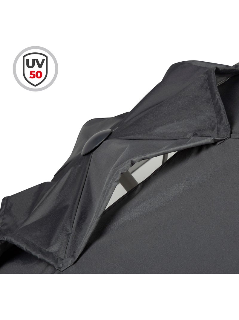 Aktive ombrellone da giardino esagonale antracite grande basculante antivento 230 cm uv50 Grigio grigio antracite grigio - Kiabi
