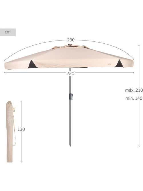 Aktive ombrellone da giardino esagonale avorio grande basculante antivento 230 cm uv50 - Kiabi Aktive ombrellone da giardino esagonale avorio grande basculante antivento 230 cm uv50 - Kiabi