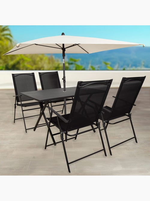Aktive ombrellone da giardino quadrato 175x175 cm beige con palo inclinabile - Kiabi