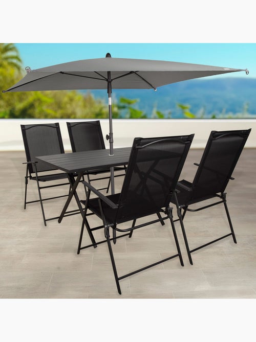 Aktive ombrellone da giardino quadrato 175x175 cm grigio con palo inclinabile - Kiabi