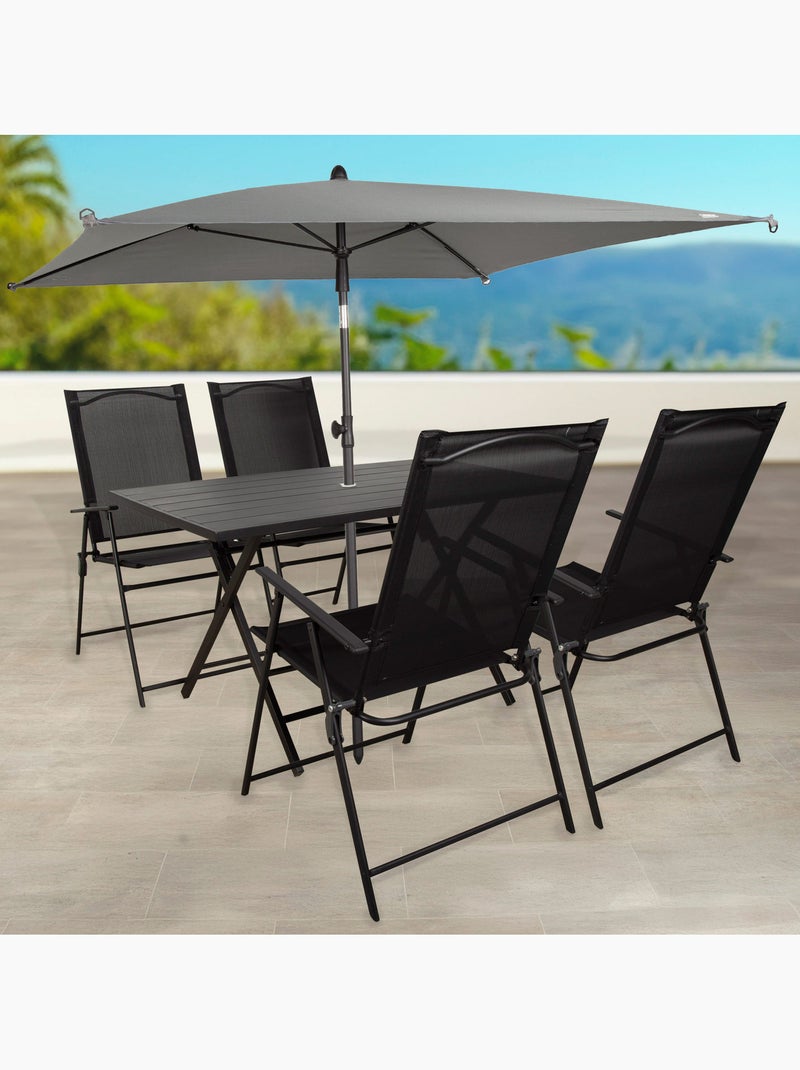Aktive ombrellone da giardino quadrato 175x175 cm grigio con palo inclinabile Grigio - Kiabi