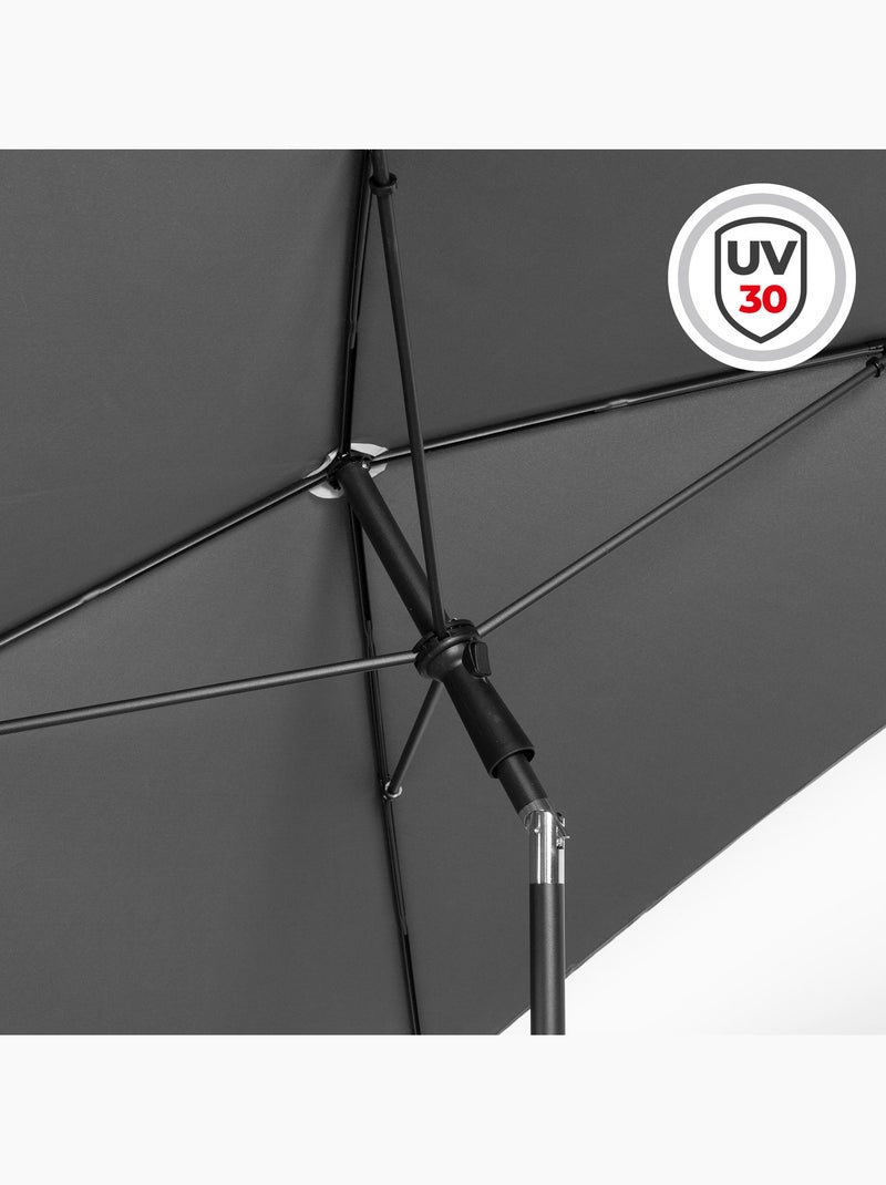 Aktive ombrellone da giardino quadrato 175x175 cm grigio con palo inclinabile Grigio - Kiabi