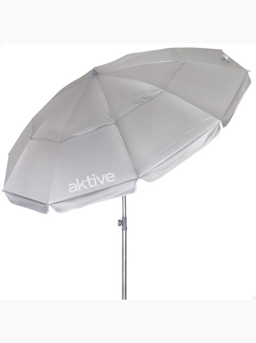 Aktive ombrellone da spiaggia 10 stecche 220 cm grigio inclinabile uv50 - Kiabi