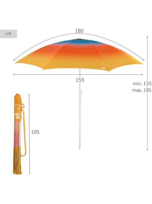 Aktive ombrellone da spiaggia 180cm inclinabile a 8 stecche con stampa - Kiabi