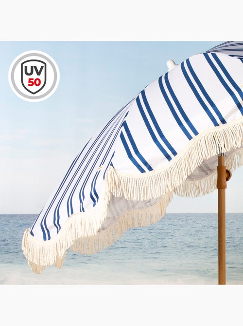 Aktive ombrellone da spiaggia, 8 stecche, 200 cm, a righe con frange - Kiabi