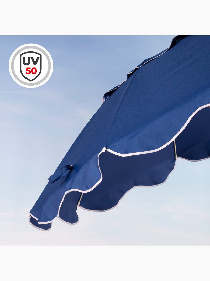 Aktive ombrellone da spiaggia 8 stecche 200 cm compatto pieghevole Blu - Kiabi