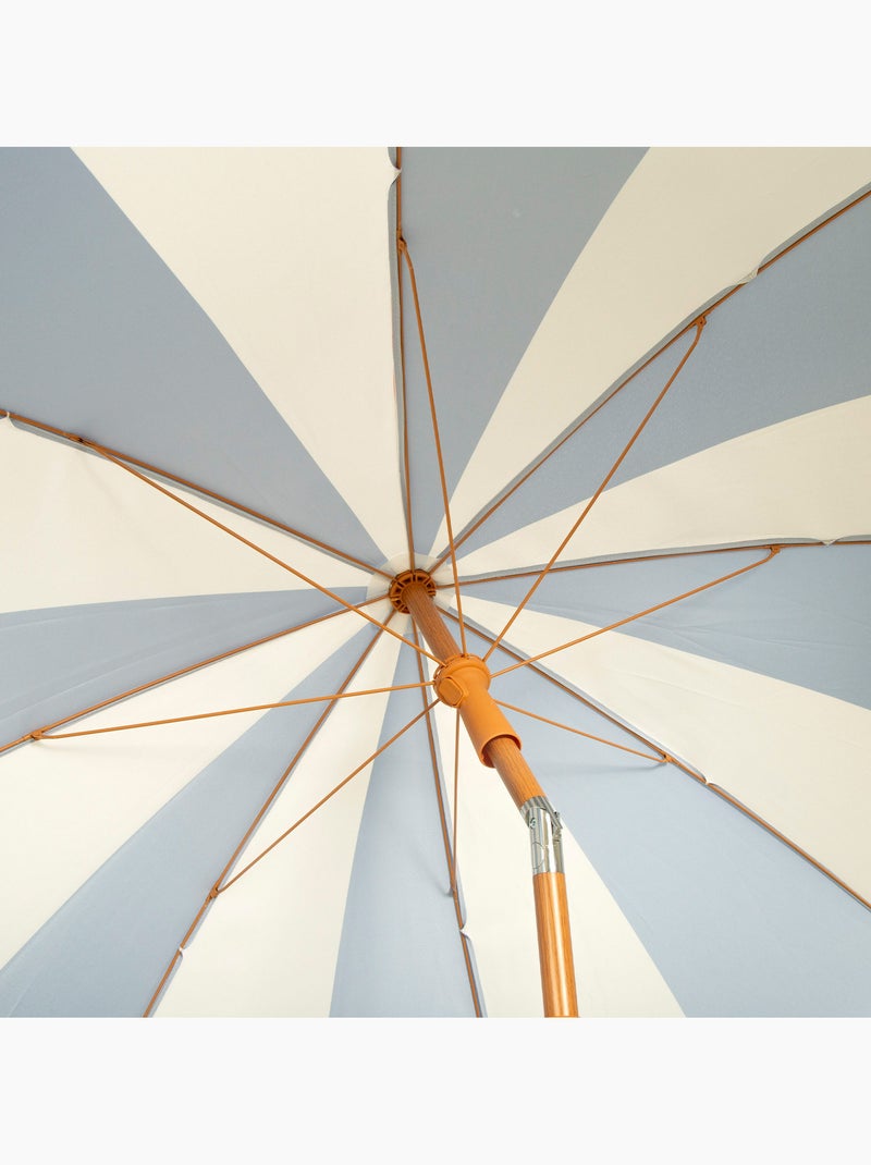 Aktive ombrellone da spiaggia, 8 stecche, 200 cm, design nautico con frangia Blu Bianco - Kiabi