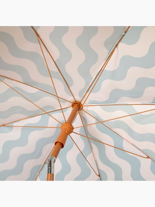 Aktive ombrellone da spiaggia, 8 stecche, 200 cm, motivo onda marina con frangia - Kiabi