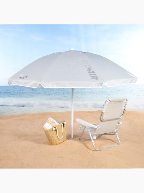 Aktive ombrellone da spiaggia a 8 stecche, 200 cm, grigio, inclinabile, uv50 - Kiabi