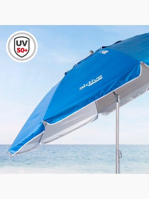 Aktive ombrellone da spiaggia antivento con 8 stecche, 220 cm,, e ancoraggio a spirale - Kiabi
