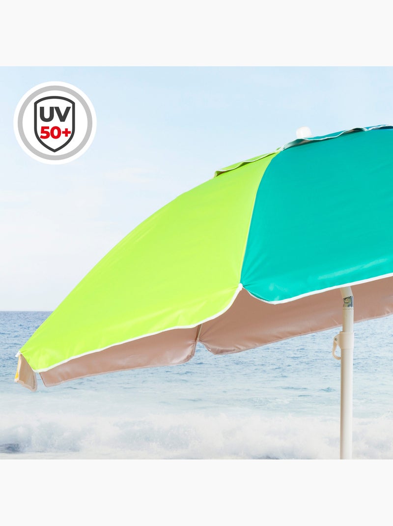 Aktive ombrellone da spiaggia antivento con 8 stecche, 220 cm, Multicolore - Kiabi
