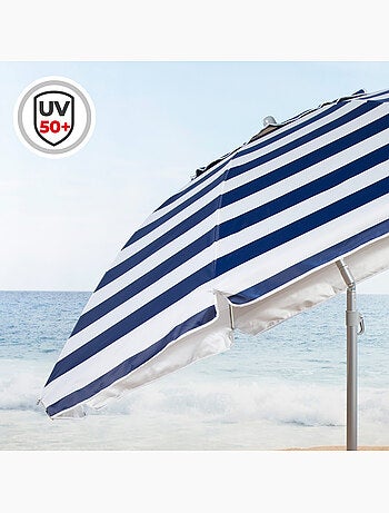 Aktive ombrellone da spiaggia antivento con 8 stecche, 220 cm, stile nautico