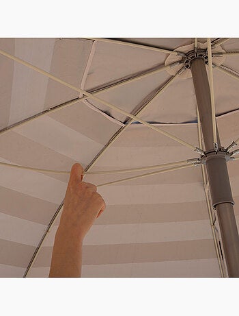 Aktive ombrellone da spiaggia antivento con 8 stecche, 220 cm, stile nautico