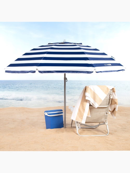 Aktive ombrellone da spiaggia antivento con 8 stecche, 220 cm, stile nautico - Kiabi
