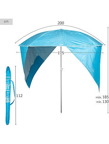 Aktive ombrellone da spiaggia frangivento a 8 stecche, 200 cm,