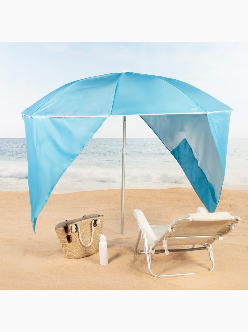 Aktive ombrellone da spiaggia frangivento a 8 stecche, 200 cm, Blu - Kiabi