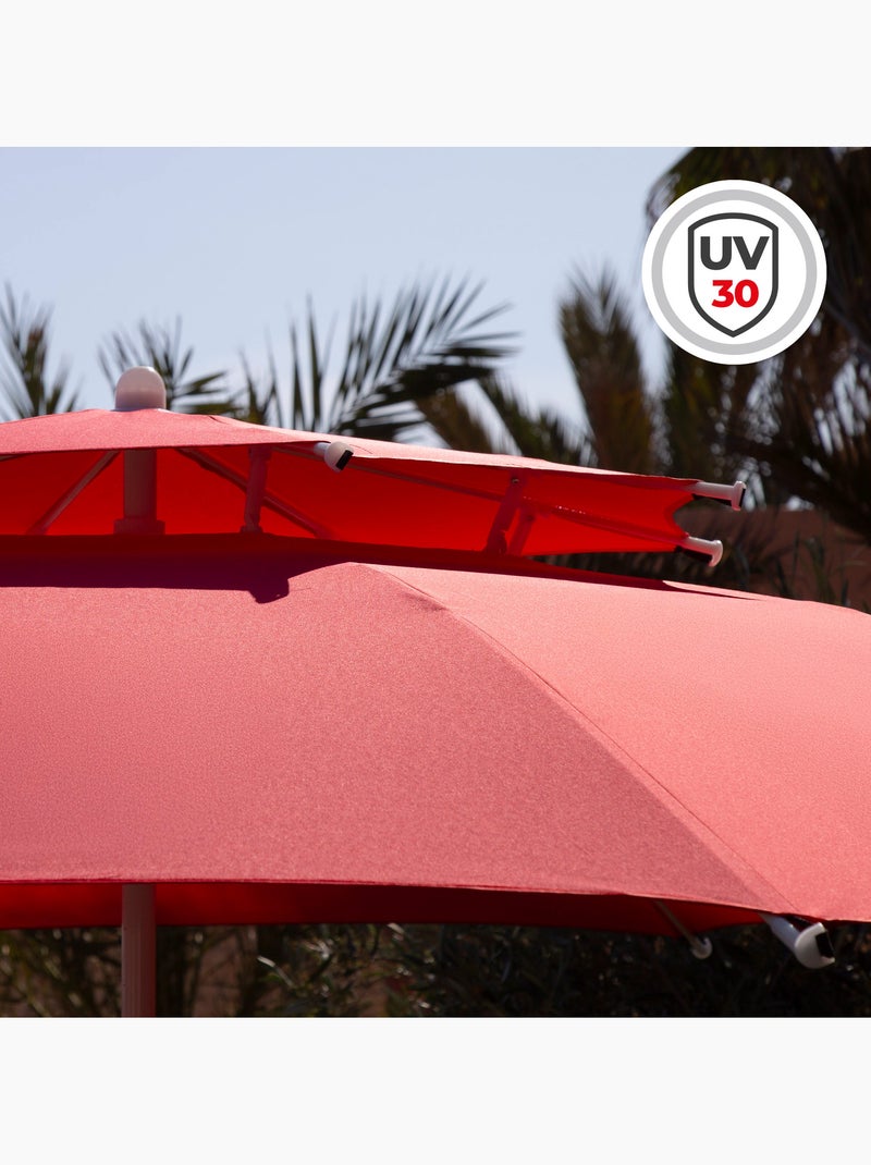 Aktive ombrellone da spiaggia grande antivento con 8 stecche, 280 cm, rosso Rosso - Kiabi