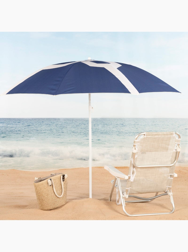 Aktive ombrellone da spiaggia inclinabile a 8 stecche da 200 cm con stampa Blu - Kiabi