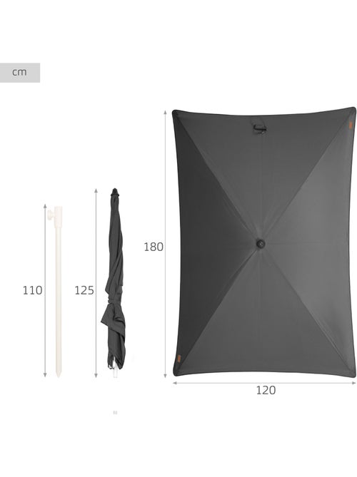 Aktive Ombrellone rettangolare 180x120 cm per uso esterno UV30 - Kiabi