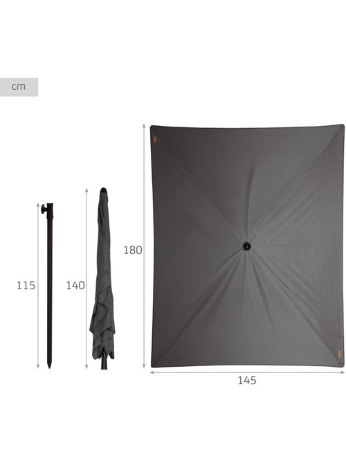 Aktive ombrellone rettangolare 180x145 cm grigio - Kiabi