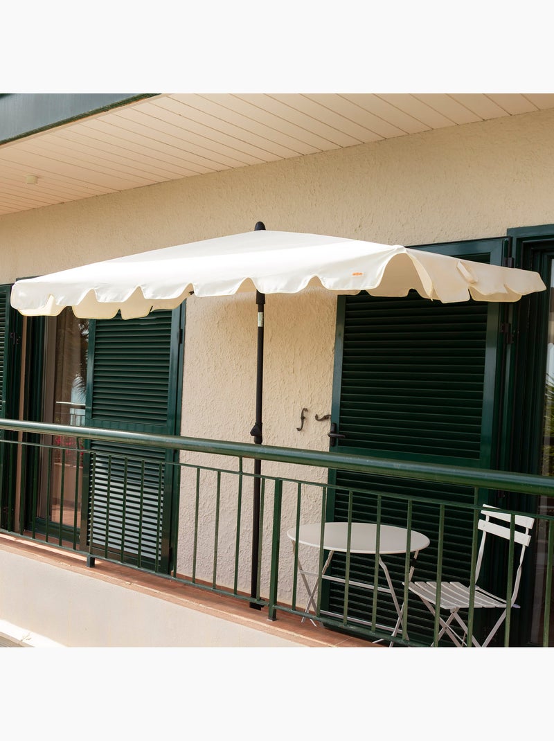 Aktive ombrellone rettangolare 200x125 cm con protezione solare Beige - Kiabi