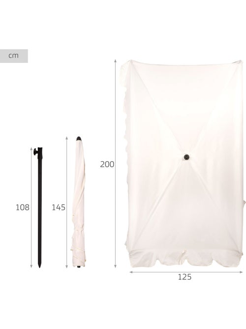 Aktive ombrellone rettangolare 200x125 cm con protezione solare - Kiabi