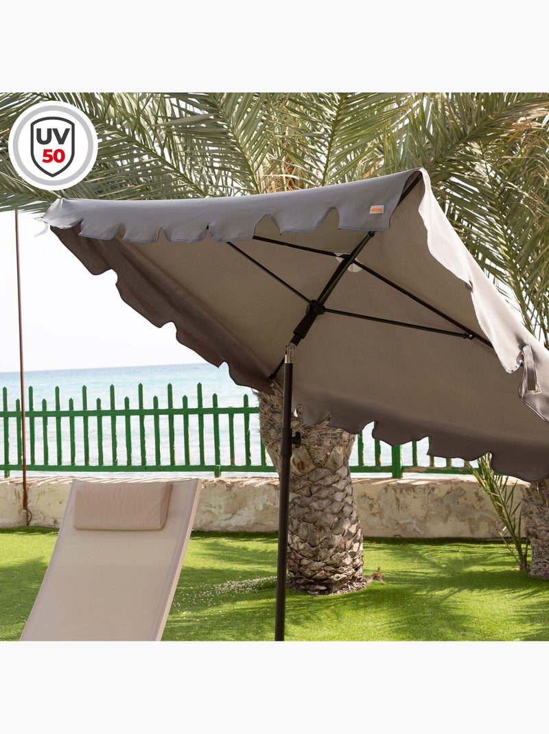 Aktive Ombrellone rettangolare 200x125 cm con protezione solare Grigio antracite - Kiabi