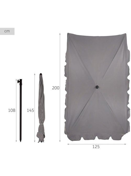 Aktive Ombrellone rettangolare 200x125 cm con protezione solare - Kiabi